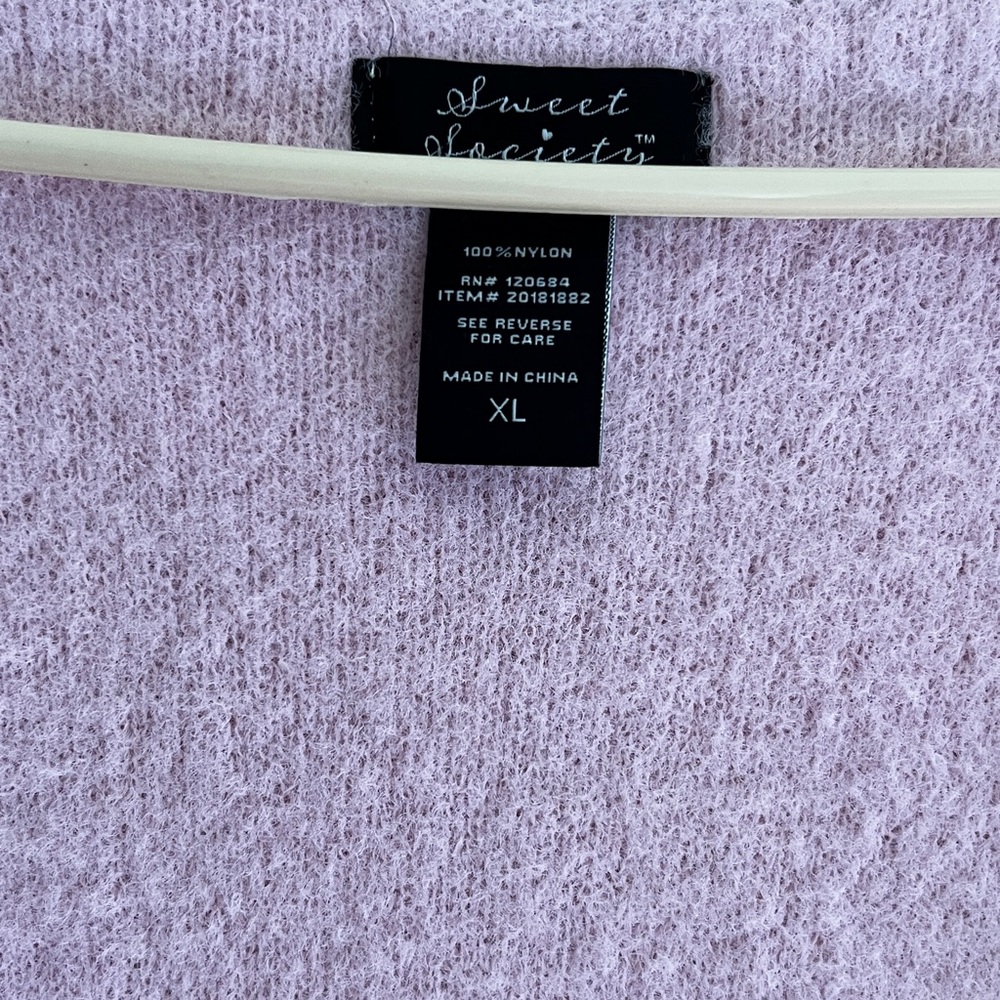 Hot Topic Pink Fuzzy Crop Tank with Rainbow - Picture 3 of 4